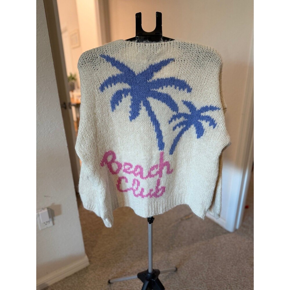 Vintage Havana Beach Club Oversized Tie-Front Sweater One Size